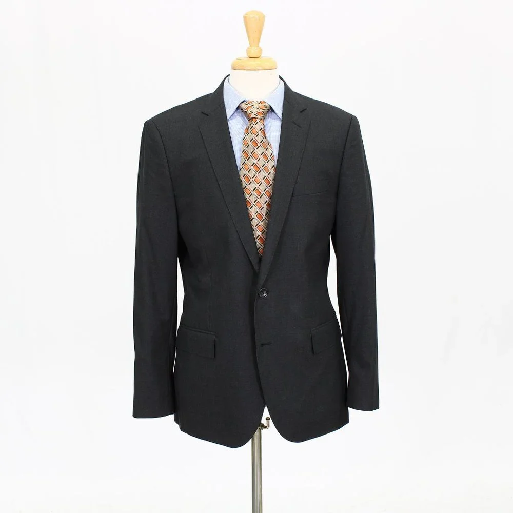 J. Crew Ludlow 42R Gray Solid 2-Button Sport Coat Blazer Jacket V213